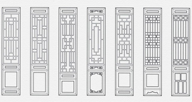 怀仁常用中式仿古花窗图案隔断设计图